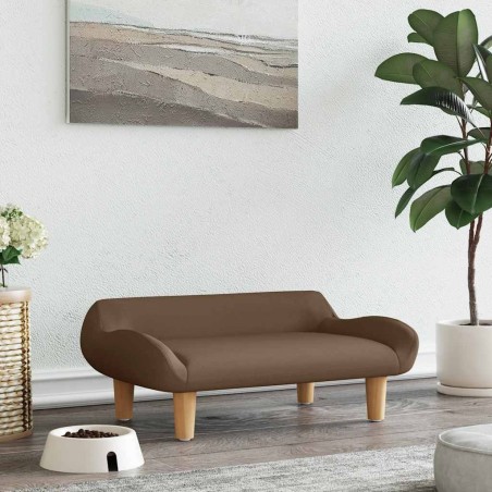 Lit pour chien marron 70x40x24 cm tissu 