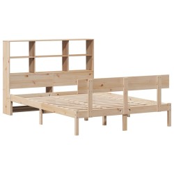 Lit bibliothèque sans matelas 120x190 cm bois de pin massif 