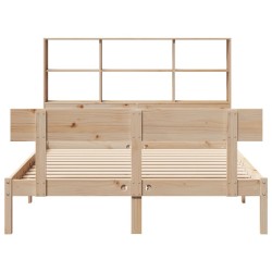 Lit bibliothèque sans matelas 120x190 cm bois de pin massif 