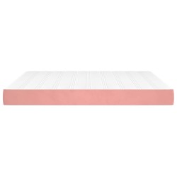 Matelas de lit à ressorts ensachés rose 160x210x20 cm velours 