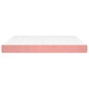 Matelas de lit à ressorts ensachés rose 160x210x20 cm velours 