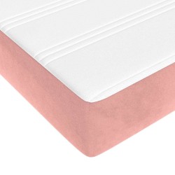Matelas de lit à ressorts ensachés rose 160x210x20 cm velours 