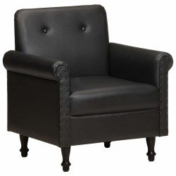 Chaise cabriolet noir cuir véritable 