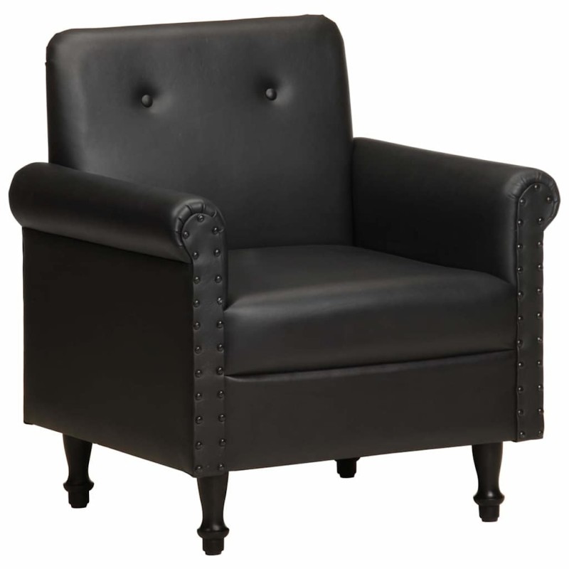Chaise cabriolet noir cuir véritable Chaise cabriolet noir cuir véritable