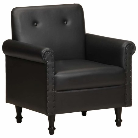 Chaise cabriolet noir cuir véritable 