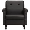 Chaise cabriolet noir cuir véritable 
