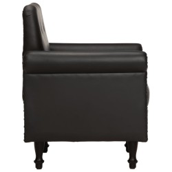 Chaise cabriolet noir cuir véritable 