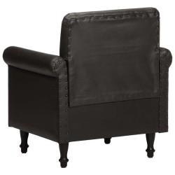 Chaise cabriolet noir cuir véritable 