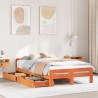Cadre de lit sans matelas cire marron 120x190cm bois pin massif 
