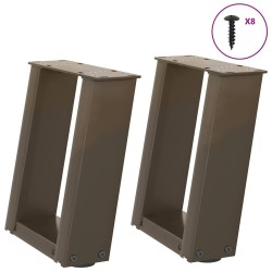 Pieds de table basse en U 2 pièces Acier naturel 30 x (30-31) cm Acier 