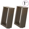 Pieds de table basse en U 2 pièces Acier naturel 30 x (30-31) cm Acier 