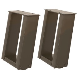 Pieds de table basse en U 2 pièces Acier naturel 30 x (30-31) cm Acier 