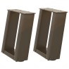 Pieds de table basse en U 2 pièces Acier naturel 30 x (30-31) cm Acier 