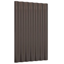 Panneaux de toit 12 pcs Acier enduit de poudre Marron 60x36 cm 