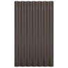Panneaux de toit 12 pcs Acier enduit de poudre Marron 60x36 cm 
