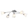 Plafonnier et abat-jour verre transparent 5 ampoules E14 Tulipe 
