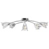 Plafonnier et abat-jour verre transparent 5 ampoules E14 Tulipe 