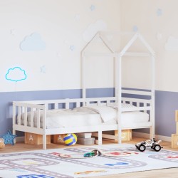 Lit de jour avec toit sans matelas blanc 90x200 cm bois massif 