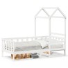 Lit de jour avec toit sans matelas blanc 90x200 cm bois massif 