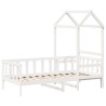 Lit de jour avec toit sans matelas blanc 90x200 cm bois massif 
