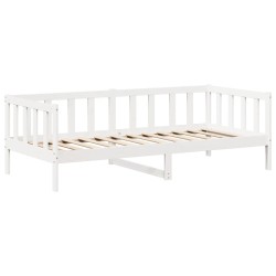 Lit de jour avec toit sans matelas blanc 90x200 cm bois massif 