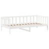 Lit de jour avec toit sans matelas blanc 90x200 cm bois massif 