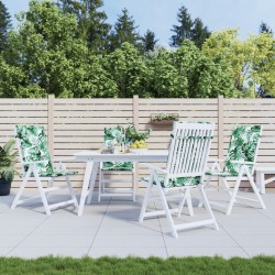 Coussins de chaise à dossier haut lot de 4 modèle de feuille 