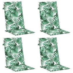 Coussins de chaise à dossier haut lot de 4 modèle de feuille 
