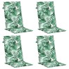 Coussins de chaise à dossier haut lot de 4 modèle de feuille 