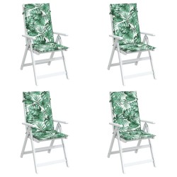 Coussins de chaise à dossier haut lot de 4 modèle de feuille 