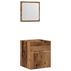 Ensemble de meubles salle de bain 2 pcs bois d'ingénierie 