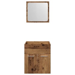 Ensemble de meubles salle de bain 2 pcs bois d'ingénierie 