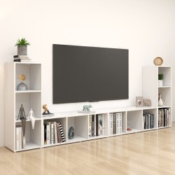 Meubles TV 4 pcs Blanc 107x35x37 cm Bois d'ingénierie 
