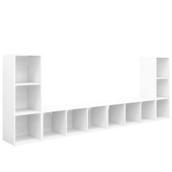Meubles TV 4 pcs Blanc 107x35x37 cm Bois d'ingénierie 
