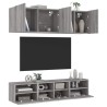 Unités murales TV 5 pcs sonoma gris bois d'ingénierie 
