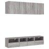 Unités murales TV 5 pcs sonoma gris bois d'ingénierie 
