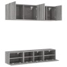 Unités murales TV 5 pcs sonoma gris bois d'ingénierie 