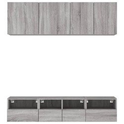 Unités murales TV 5 pcs sonoma gris bois d'ingénierie 