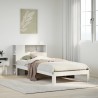 Lit bibliothèque sans matelas blanc 100x200 cm bois pin massif 