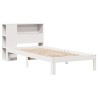 Lit bibliothèque sans matelas blanc 100x200 cm bois pin massif 