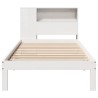 Lit bibliothèque sans matelas blanc 100x200 cm bois pin massif 