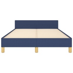 Cadre de lit sans matelas bleu 120x190 cm tissu 