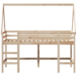 Lit superposé avec échelle et toit sans matelas 80x200 cm 