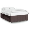 Cadre de lit sans matelas marron foncé 140x190 cm tissu 