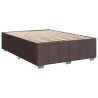 Cadre de lit sans matelas marron foncé 140x190 cm tissu 