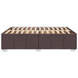 Cadre de lit sans matelas marron foncé 140x190 cm tissu 