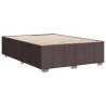 Cadre de lit sans matelas marron foncé 140x190 cm tissu 