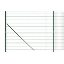 Clôture en treillis métallique avec bride vert 1,4x25 m 