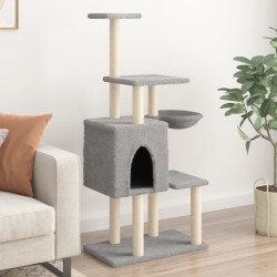 Arbre à chat avec griffoirs en sisal Gris clair 131 cm 