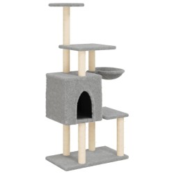Arbre à chat avec griffoirs en sisal Gris clair 131 cm 